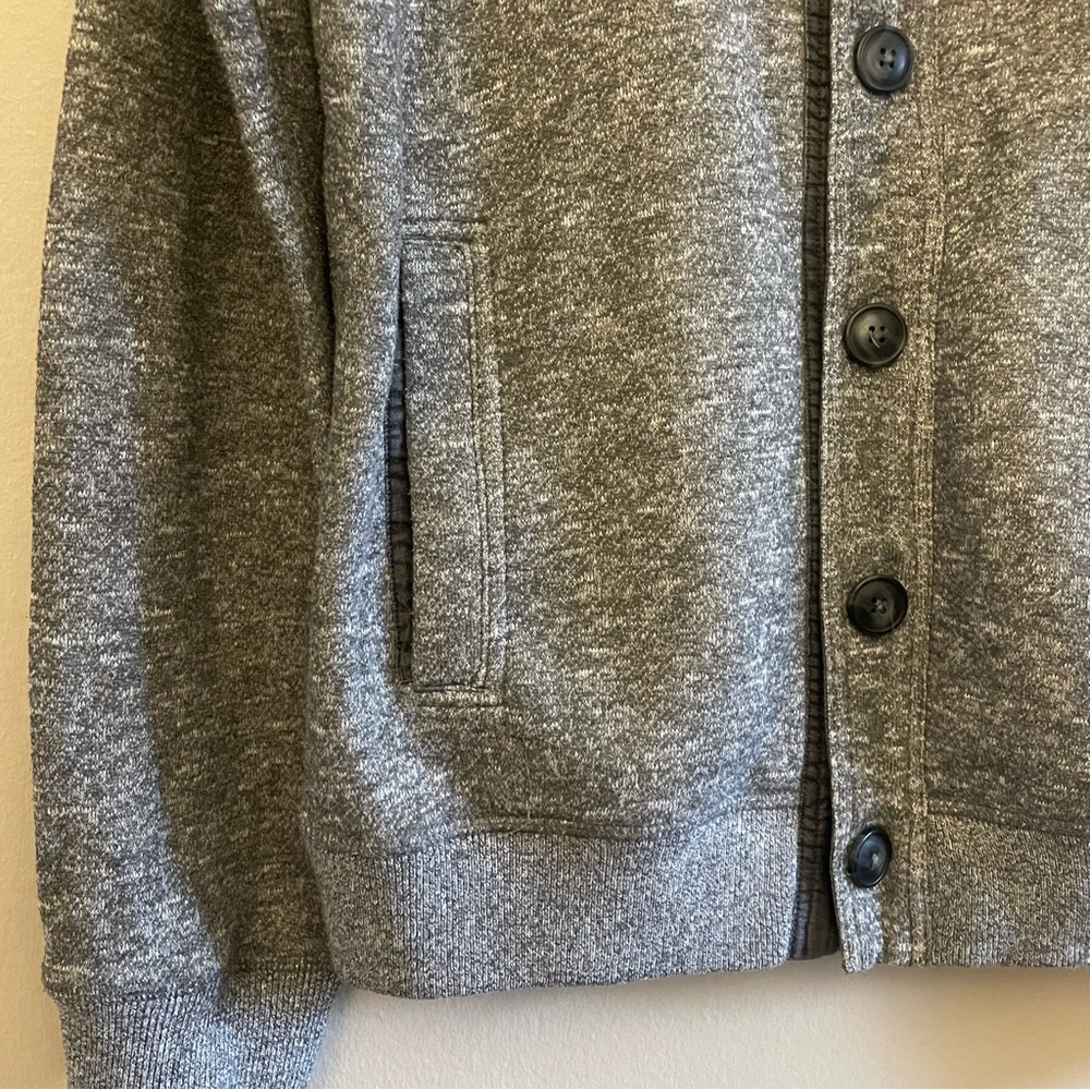 RW&CO. Men's Shawl Collar Button Cardigan in Gray - Picture 10 of 15